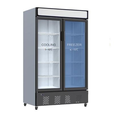 二重温度の商業ガラス ドアのフリーザーのクーラー コンボ470L