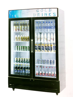 飲料の両開きドアのおおいが付いている直立した表示フリーザーは冷却を換気した